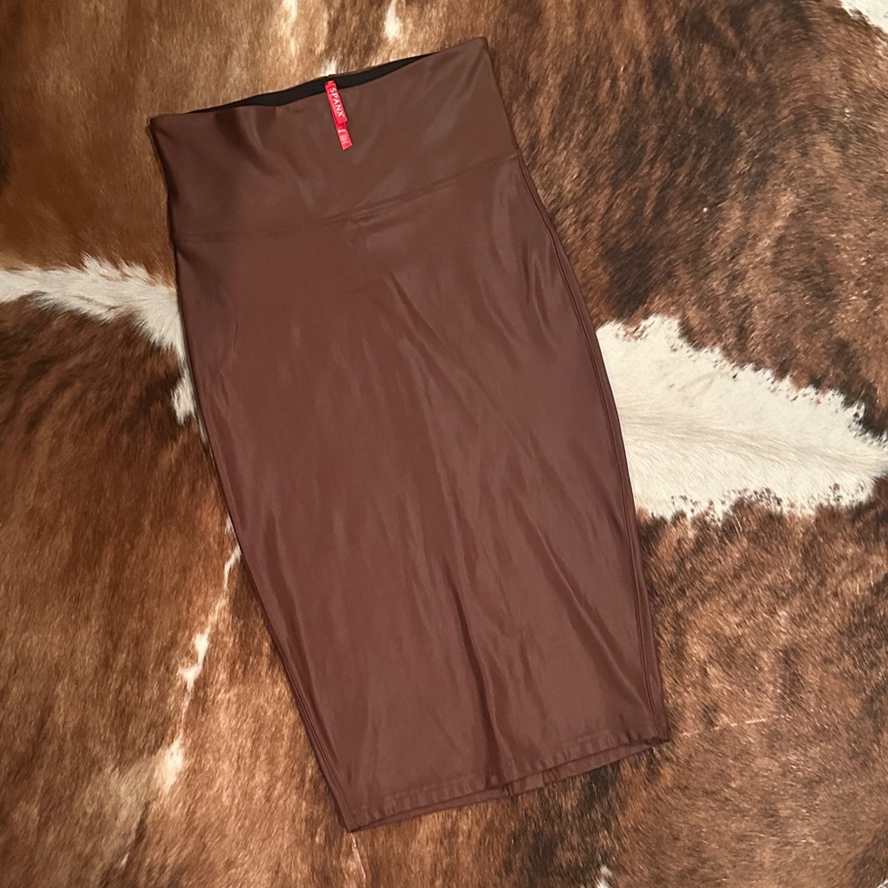 SPANX Brown Midi pencil Skirt size M